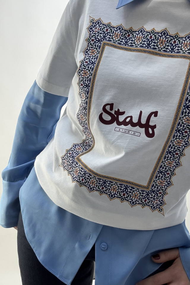 Stalf Studio Kadın Beyaz Rumi T-shirt