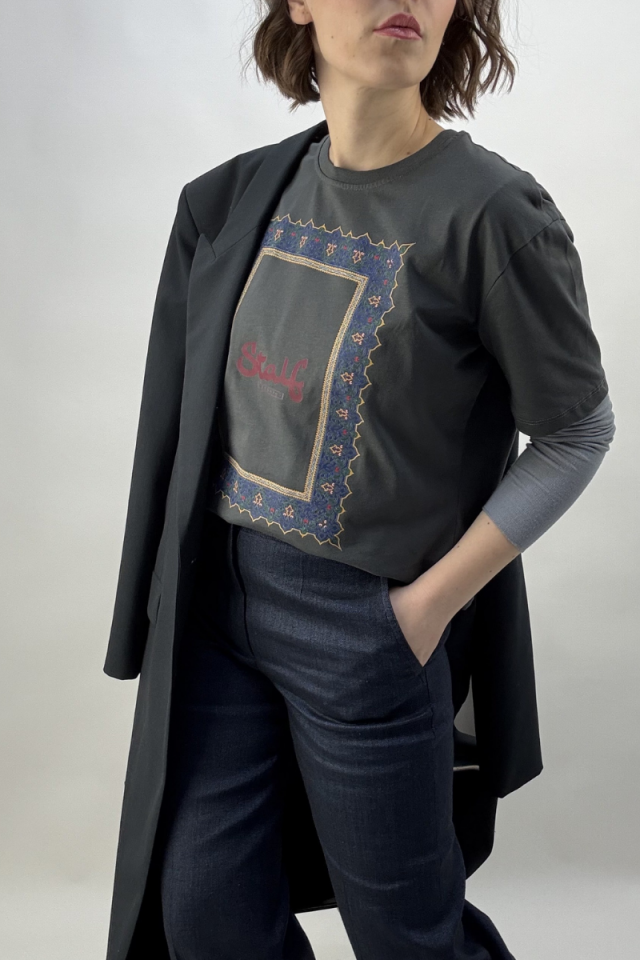 Stalf Studio Kadın Antrasit Rumi T-shirt