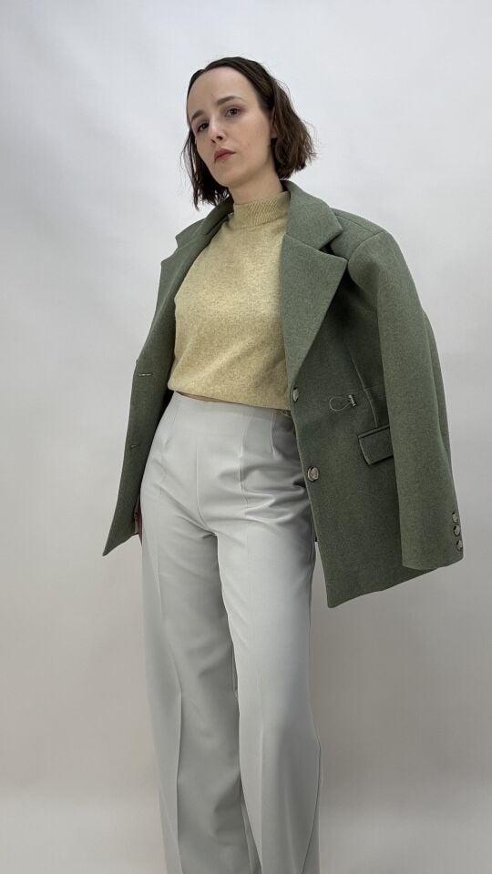 Gri Regular Fit Kumaş Pantolon