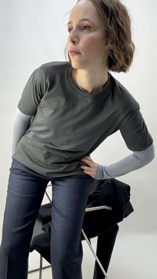 Stalf Studio Kadın Basic Antrasit T-shirt