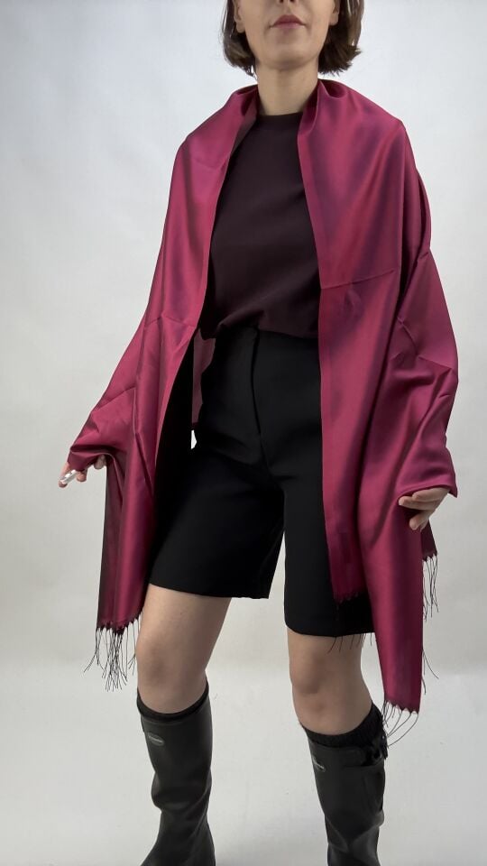 Pembe Organze Şal