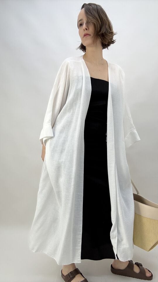 Beyaz Keten Kimono