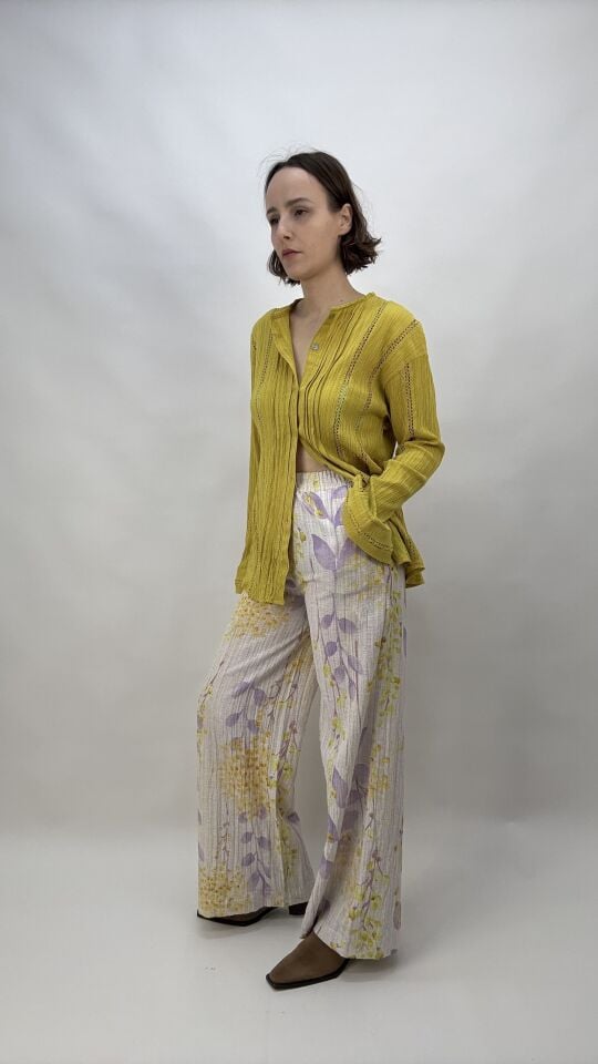 Sarı-Lila Pantolon