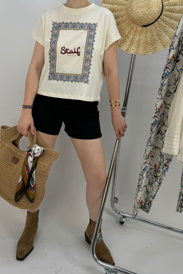 Stalf Studio Kadın Krem Rumi T-shirt